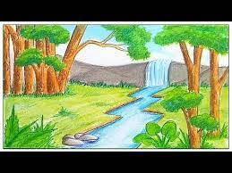 How To Draw Landscape With Oil Pastel Step By Step Very Simple Easy Youtube Easy Nature Drawings Drawing Scenery Landscape Drawings Wet on wet technique to give the flower a lovely bleed affect. easy nature drawings drawing scenery