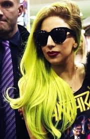 Lady Gaga S Green Lightlime Uvglo Neon Hair Neon Hair Color Lady Gaga