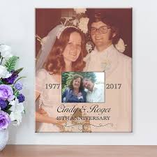 Then Now Photo Anniversary Canvas Anniversary Canvas Wedding Anniversary Gifts 40th Wedding Anniversary