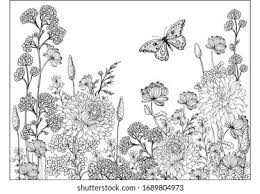 We advise you to have a high range of many shades of green, so that the result is as. Coloring Pages Children Adultsblooming Garden Illustration Stock Vector Royalty Free 1689804973
