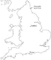 Details about england wales map authentic 1907 dated counties cities topography rrs. Outline Map Of England Showing The Locations Of Newcastle And 3 Sheffield Download Scientific Diagram