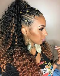 African American Two French Braids Black Hairstyles That Crochet Magic By Your Fairy Crochet God Mother Hair Provided B Weave Ponytail Hairstyles French Braid Ponytail Braided Ponytail Hairstyles