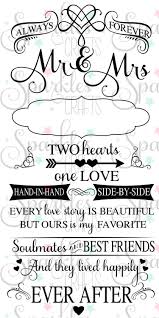 Mr Mrs Forever Marriage Two Hearts One Love Svg Dxf Eps Jpg Pdf Png Studio3 For Silhouette Cameo Cricut File Weddi Just Married Quotes Wedding Quote Svg Quotes
