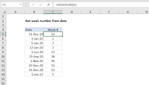 Are you looking for a number for another year? Excel Formula Get Week Number From Date Exceljet