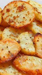 Baked Garlic Potato Slices Recipe Food Recipes Veggie Dishes