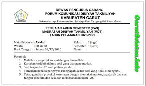 01 juni 2012, uas mata kuliah perkembangan peserta didik. Soal Pas Madrasah Diniyah Takmiliyah Akidah Kelas 1 6