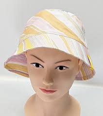 Kerri Rosenthal Women's Mirage Bucket Hat Cotton Pink Multi O/S (MSRP 128)