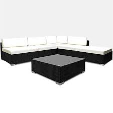Salon De Jardin Polyrotin 16 Pieces Noir Coussins 7cm Ensemble Meubles Jardin Pour En Furniture Sofa Set Rattan Garden Furniture Sets Garden Furniture Sets
