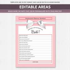 We may earn commission on some of the items you choose to buy. Bridal Shower Quiz Download List Of For Guests Trivia Questions About The Bride Game Wedding Shower Games Printable Pop Quiz Digital Party Supplies Party Favors Games Jan Takayama Com