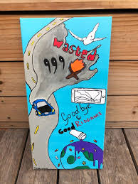 Juice wrld with earth planet juice sticker. Juice Wrld Album Painting Colorful Canvas Art Mini Canvas Art Small Canvas Art