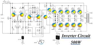 Inverter Circuit 12vdc To 220v 50hz 500w Electronic Circuit Projects Circuit Diagram Electronics Circuit