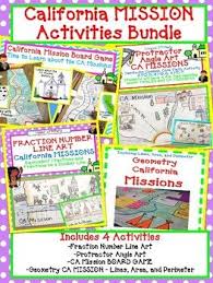California Mission Bundle 4 Fun Hands On Activities 1 Protractor Angle Art 2 Fraction Number California Missions Hands On Activities California Activities