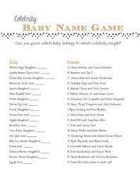 Finally A Non Invasive Baby Shower Game The Celebrity Baby Name Game Is A Perfect Activity For A Casual Baby S Baby Name Game Celebrity Baby Names Baby Names