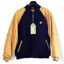 Cowhide Leather Timberland Men Bomber Jacket Va14482 Dark Navy Wheat Size Xl Men Bomber Jacket Leather Timberlands Jackets
