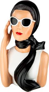 GILDE Figur Frau Lady Audrey schwarz, weiß H. 27,5 cm,