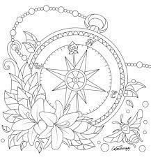 Compass Coloring Page Coloring Pages Mandala Coloring Pages Coloring Books