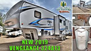 Maybe you would like to learn more about one of these? New 2019 Vengeance 324a13 Toy Hauler Fifth Wheel Rv Patio Deck Colorado Sales Dealer Youtube