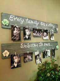 Diy Family Photo Wall Hanging Every Family Has A Story Welcome Diy Picture Frames Diy Picture Diy Projects