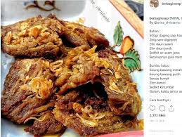 B.merah b.putih.kemiri kreasi resep masakan khas indonesia cara memasak daging sapi di empal dan menu praktis sehari. Enak Makan Siang Dengan Empal Gepuk Gulai Daun Singkong Ikan Asin Okezone Lifestyle