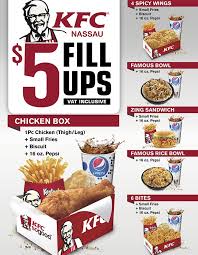 Hungry Low Budget Stop By Kfc Nassau And Pick Up One Of Their 5 Fill Ups Fillup Hungry Chicken Meals Cococola Chicken Boxes Kfc Food
