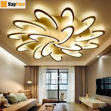 Remote Control Led Ceiling Lights With Ultra Thin Acrylic Flush Mount Lamp Led Ceiling Lights Living Room Lighting Modern Led Ceiling Lights