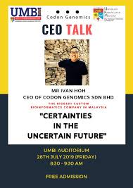 We did not find results for: Ukm Malaysia On Twitter Dijemput Menyertai Umbi Ceo Talk Bertajuk Certainties In The Uncertain Future Yang Akan Disampaikan Oleh Mr Ivan Hoh Ceo Codon Genomics Sdn Bhd Untuk Maklumat Lanjut Sila Hubungi Junaida