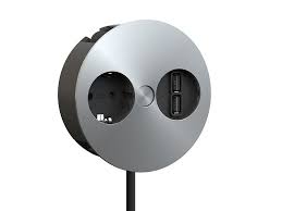 Bachmann twist einbau steckdose usb küche steckdosen edelstahl schwarz weiß. Bachmann Twist 1x Socket 1x Usb Charger 931 031 Stainless Steel Look