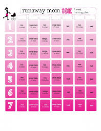Runaway Mom 10k Training 10k Training Plan Training For A 10k Running Schedule
