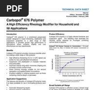 TDS-737 Carbopol 676 Polymer | PDF | Viscosity | Bleach