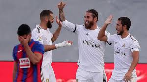 Em campo, o real madrid começou pressionando bastante e perdeu gol feito com benzema, logo em um de seus primeiros ataques. Real Madrid V Eibar Match Report 14 06 2020 Primera Division Goal Com