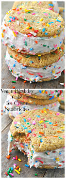 Birthday Cake Ice Cream Sandwich Vegan Birthday Cake Ice Cream Sandwiches Recipe Vegan Birthday Cake Ice Cream Birthday Cake Vegan Sweets