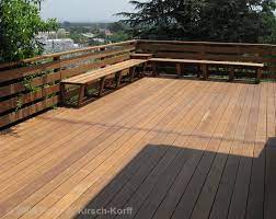 love the railing and simple bench via peter a kirsch korf decks backyard wood deck backyard
