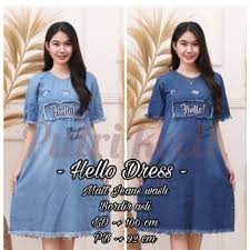 Vestido Hello Jeans Original Bordado Variacao De Denim Emblemas Shopee Brasil
