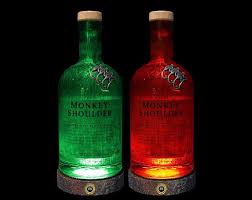 Monkey Shoulder Whisky Multicolour Led Bottle Lamp Whisky Gifts Bar Lighting Gifts For Men Led Bottle Diamondliqu Bottle Lamp Whisky Gifting Bottle Lights