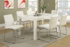 7pc white upholstered dining set