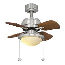 Hampton Bay Metarie 24 In Indoor Brushed Nickel Ceiling Fan With Light Kit Al508 Bn The Home Depot Ceiling Fan Brushed Nickel Ceiling Fan Ceiling Fan With Light