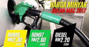 Harga minyak petrol diesel mingguan dan dunia di stesen minyak petronas, petron, shell, caltex dan bhp 1 julai hingga 7 julai 2021 (bulan 7) naik turun kekal kerajaan terdahulu pernah melaksanakan kaedah yang sama bermula 29 mac 2017 berdasarkan penetapan harga runcit minyak yang diproses. Harga Minyak Bulan Mac 2017 Hanya 1 Jenis Minyak Naik Harga Tehpanas