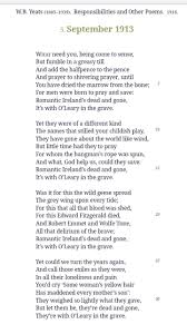 September 1913 Poems Wordsmith William Butler Yeats