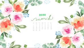 March 2020 Desktop Calendar Wallpaper In 2020 Desktop Wallpaper Calendar Calendar Wallpaper Floral Wallpaper Desktop