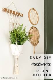 I love this project for the ease and simplicity of it. Easy Diy Macrame Plant Hanger Wall Hanging Tutorial Joyful Derivatives