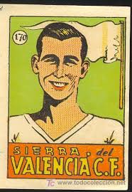 cromo del futbolista sierra del valencia c.f. 1