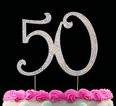 The wedding cake topper was dominant in united states weddings in the 1950s where it represented togetherness. Gold 50 Cake Topper Bling 50th Birthday Cake Toppers Anniversary Cake Topper 681274839239 Ebay
