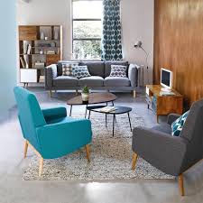 Blue Mid Century Living Room Aston Peacock Blue Patterned Cushion 45 X Decoracion De Interiores Salones Decoracion De Hogar Vintage Decoracion De Interiores