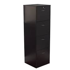 The raised drawer front frames, chrome hardware and rich mahogany finish are a smart addition to any office or. Wilson 4 Drawer Wood Vertical Lockable Filing Cabinet Black Walmart Com Walmart Com