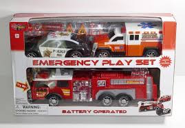 Emergency Toy Car Play Set Police Car Fire Truck Ambulance Lights Sound Fire Trucks Police Cars Ambulance Lights