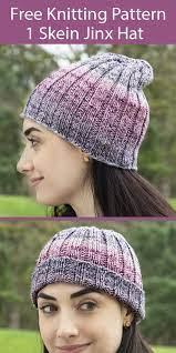 Free Hat Knitting Pattern Jinx Hat Hat Knitting Patterns Knitted Hats Yarn Hats
