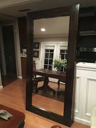 Diy Large Standing Floor Mirror From Scrap Wood And Old Closet Mirror Door Cost About 40 Diy Floor Mirror Diy Wood Mirror Frame Mirror Frame Diy