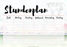 Dieser stundenplan zum ausdrucken ist ein hingucker über jedem schreibtisch. Free Download Einhorn Stundenplan Wochenplan Ausmalbild Ella Mattsson