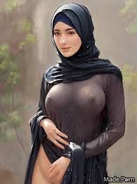 Porn image of oil nude wet 20 hijab created by AI