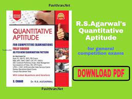 R S Agarwal Latest Quantitative Aptitude Book Pdf Download Aptitude Pdf Download Math Notes